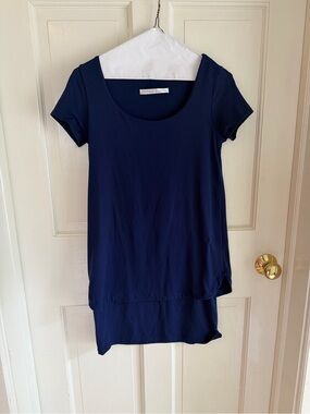 Susana Monaco Navy Layered Hem Mini Dress Size S
